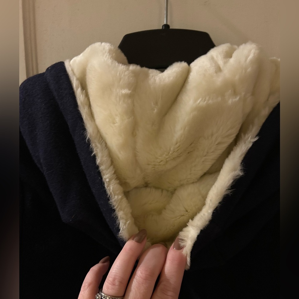 Kimchi & Blue Navy Pea Coat with Floral Embroidery - Picture 8 of 11